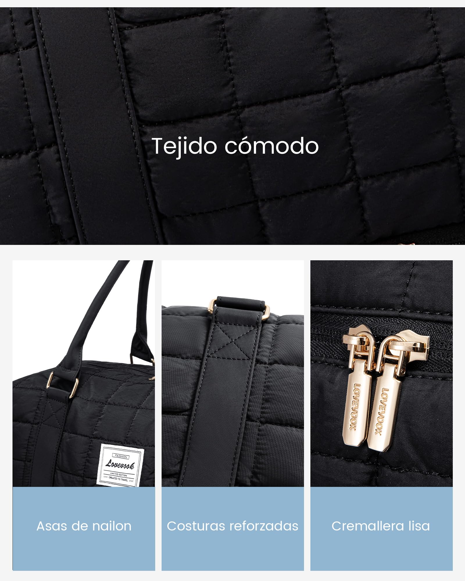 LOVEVOOK Grande Bolsa de Viaje Mujer con Compartimento para Zapatos, Bolso Viaje Maternidad Hospital, Bolsa Fin de Semana Mujer Bolsas Gimnasio Deporte Travel Gym Bag