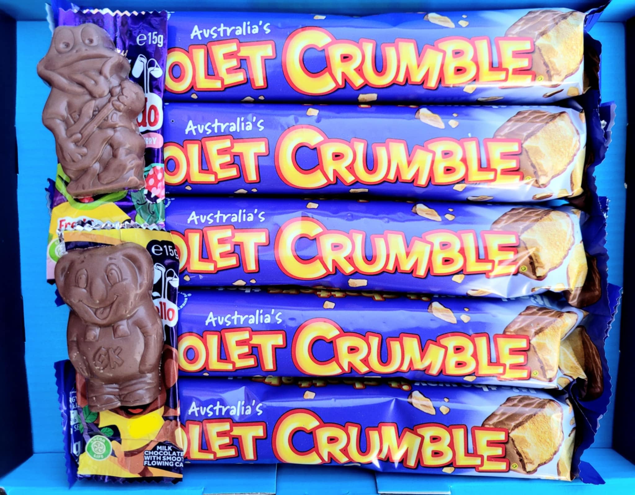 Australian Honeycomb Crumble Chocolate Bar Selection Box | Includes two extra chocolate gifts | BY INTERGALACTIC SWEETS