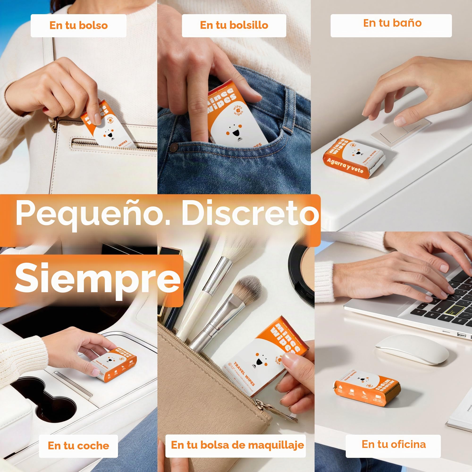 Impossibly Compact Toallitas de viaje – 99.5% de agua – seguras para pieles sensibles e hipoalergénicas, resellables, gruesas y duraderas – para adultos y niños – sin perfume, paquete de 10 unidades