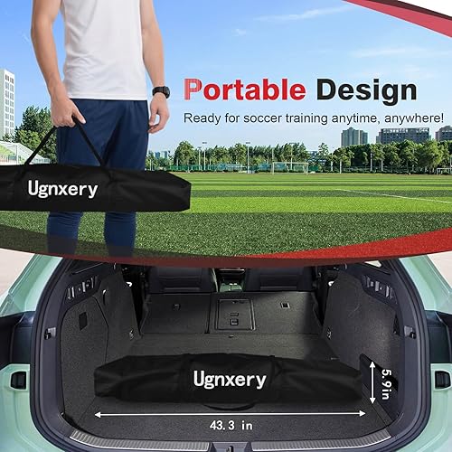 Miniatura 5 de Portería de fútbol portátil, red desmontable de 12 x 6 pies para patio trasero, equipo de entrenamiento de configuración rápida con 1 bolsa de