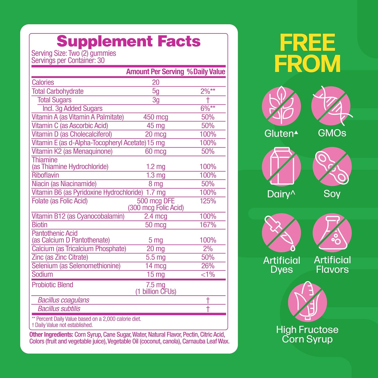 Culturelle® Women’s Probiotics + Multivitamins, Supports Digestive and Immune Health, Biotin & Selenium for Healthy Hair, Skin, Nails – 60 Gummies - Image 2