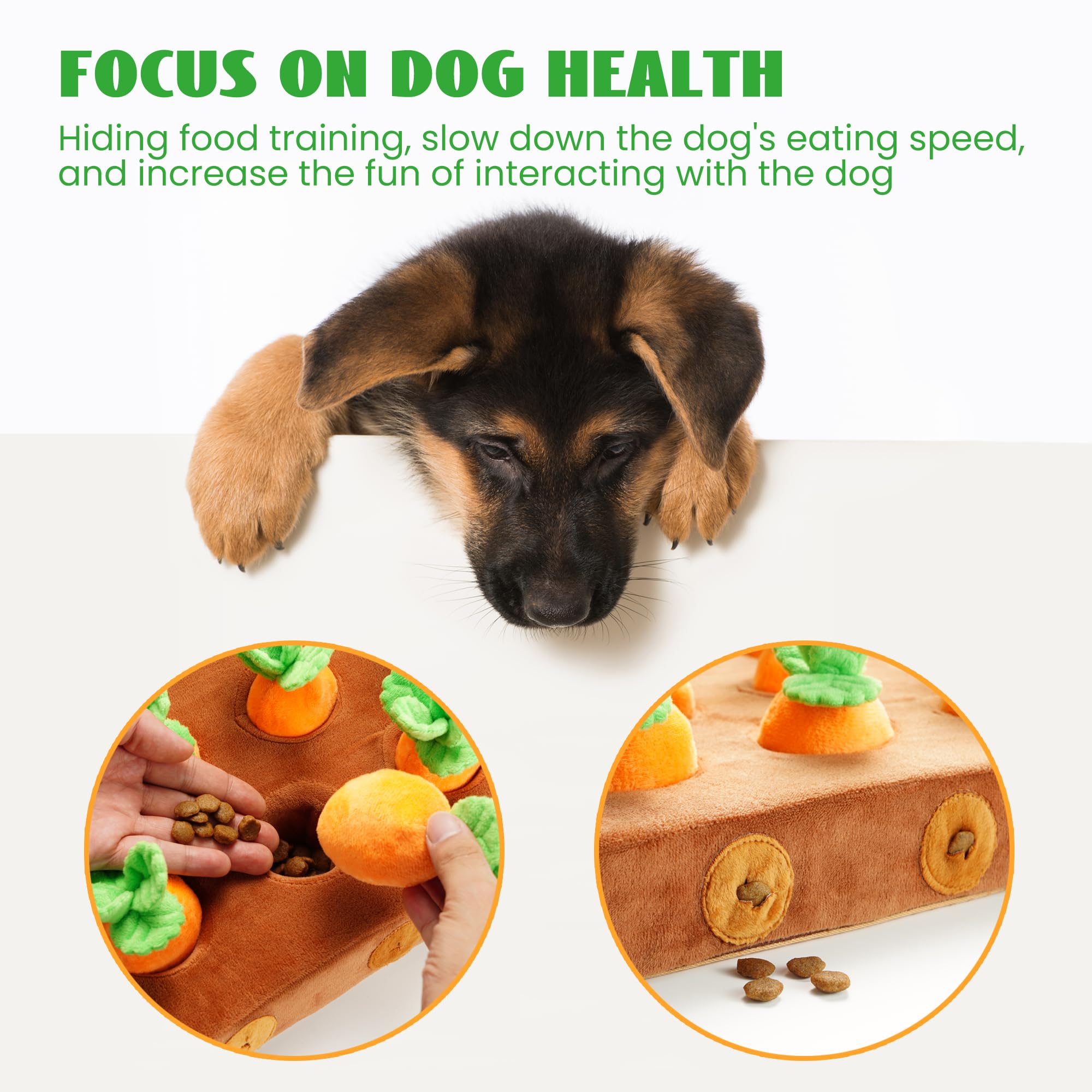 Nocciola Lot de 12 Jouets pour Chien en Forme de Carotte avec couineurs, Puzzle d'enrichissement Cache-Cache, adapté aux Petits, Moyens et Grands Chiens