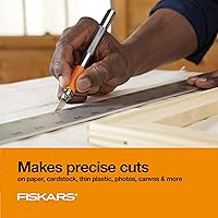 Vista 5 de Fiskars Detail Craft Knife, Cool Gifts for Brother, Included with Protective Cover, 8", Exacto Knife for Crafting, Orange