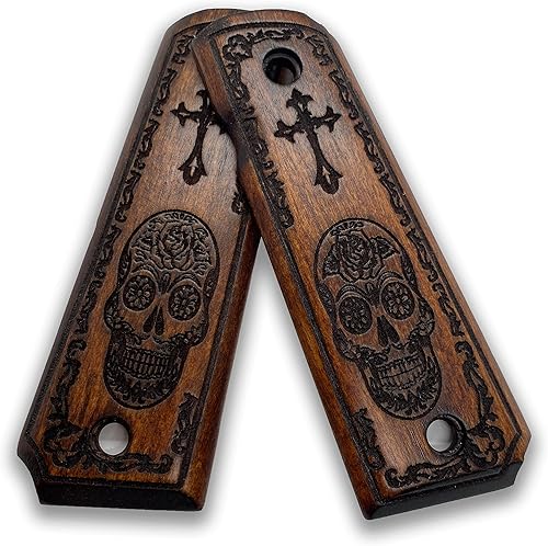 Miniatura 4 de Colt 1911 - Empuñadura de pistola de nogal de tamaño completo 1911 (gobierno/comandante), hecha a mano de madera de nogal Ars.02