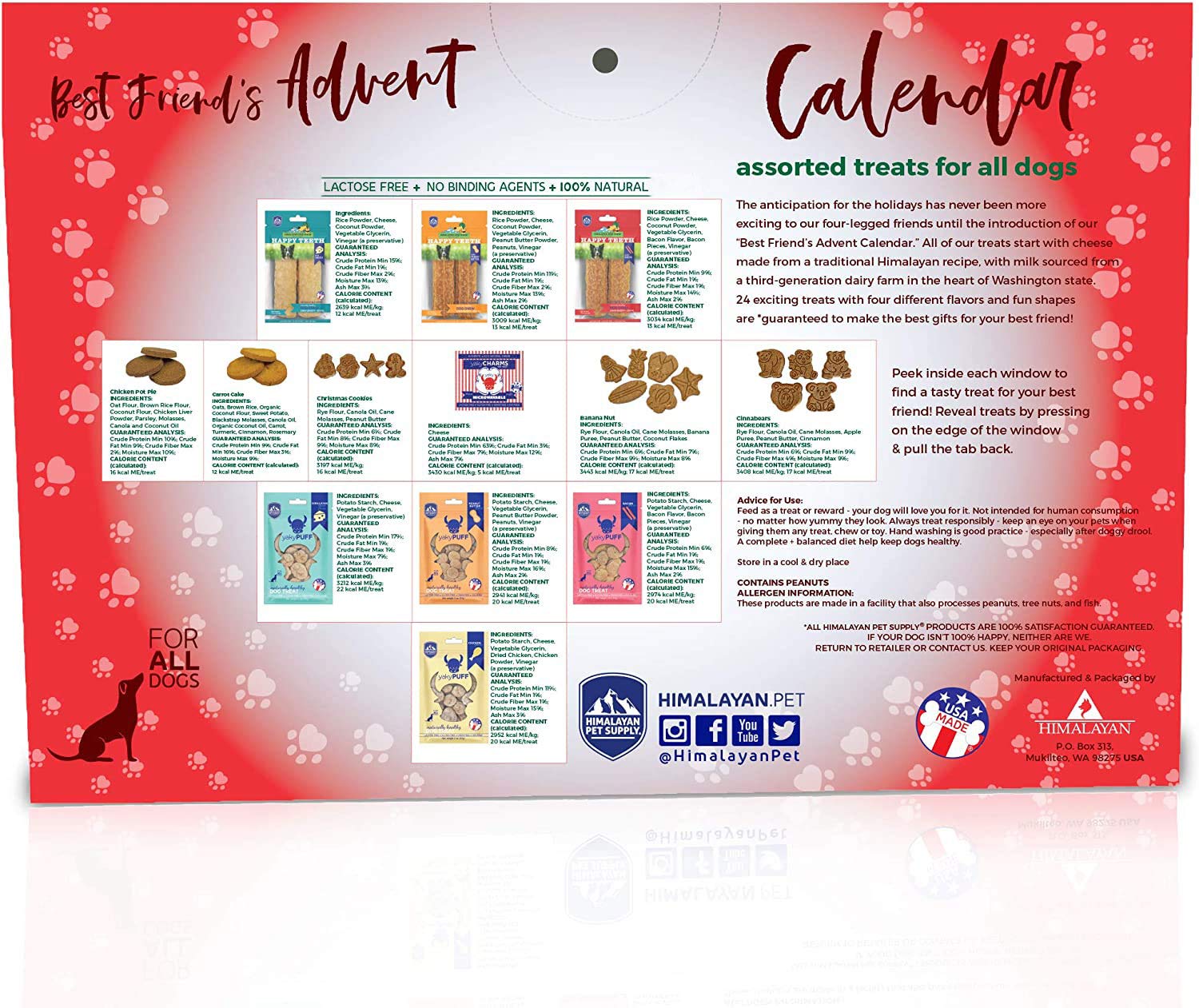 Amazon Com Best Friend S Advent Calendar 24 Unique Treats For All Dogs 24 Days Of Treats From Washington State Pet Supplies