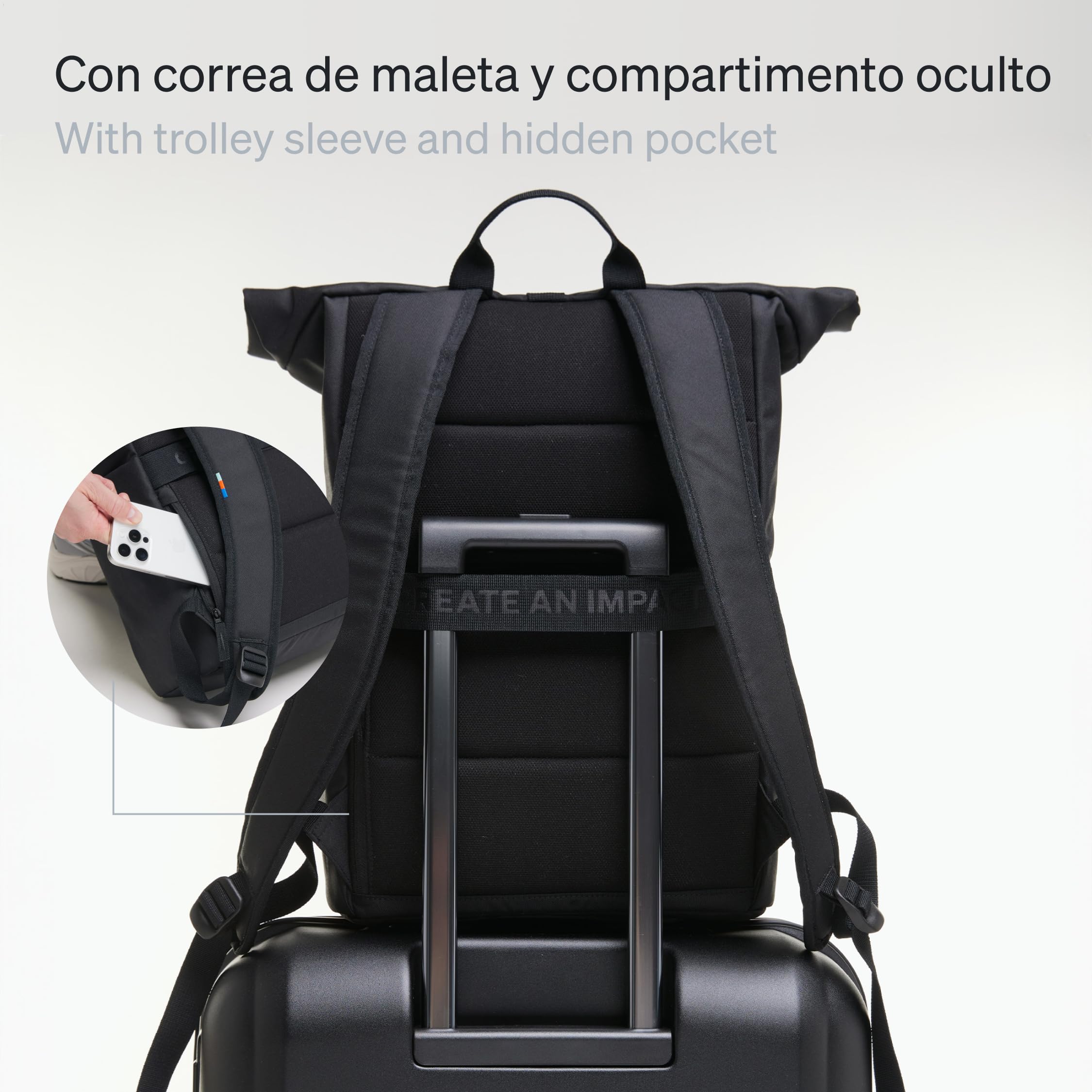 GOT BAG Rolltop Easy | Mochila Inteligente para Portátil 16" | Mochila Repelente al Agua con Múltiples Compartimentos