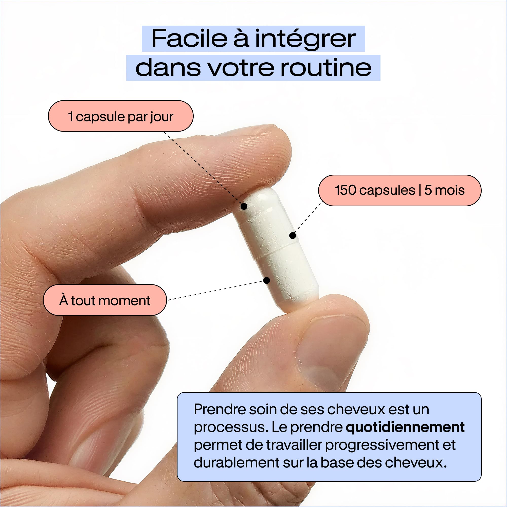 Hair Density Anti-chute Cheveux | Biotine, Saw Palmetto, Kératine, Zinc | 150 gélules | 5 mois | Avec Cystéine, Sélénium et Cuivre | Croissance des cheveux, Freine la chute des cheveux Femme et Homme