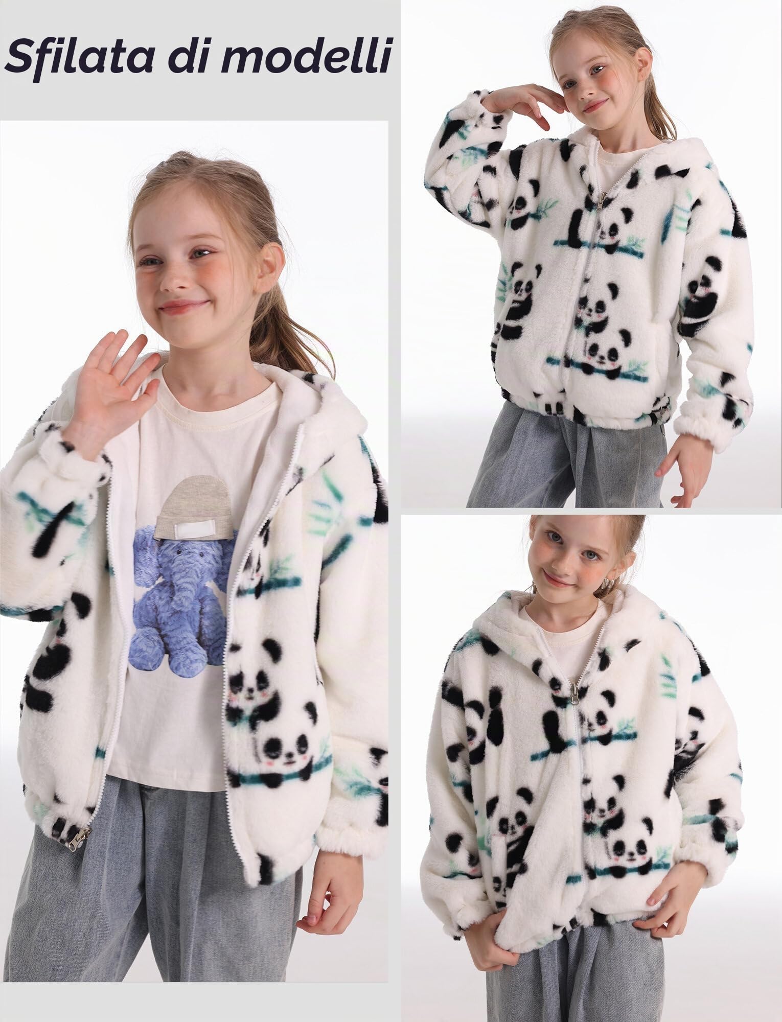 SEAUR Giacca da bambino con cappuccio in pile Cappotto mezza stagione Ragazzi Ragazze Giacca Autunno Inverno Spessa Calda per bambini Jacket Fleece