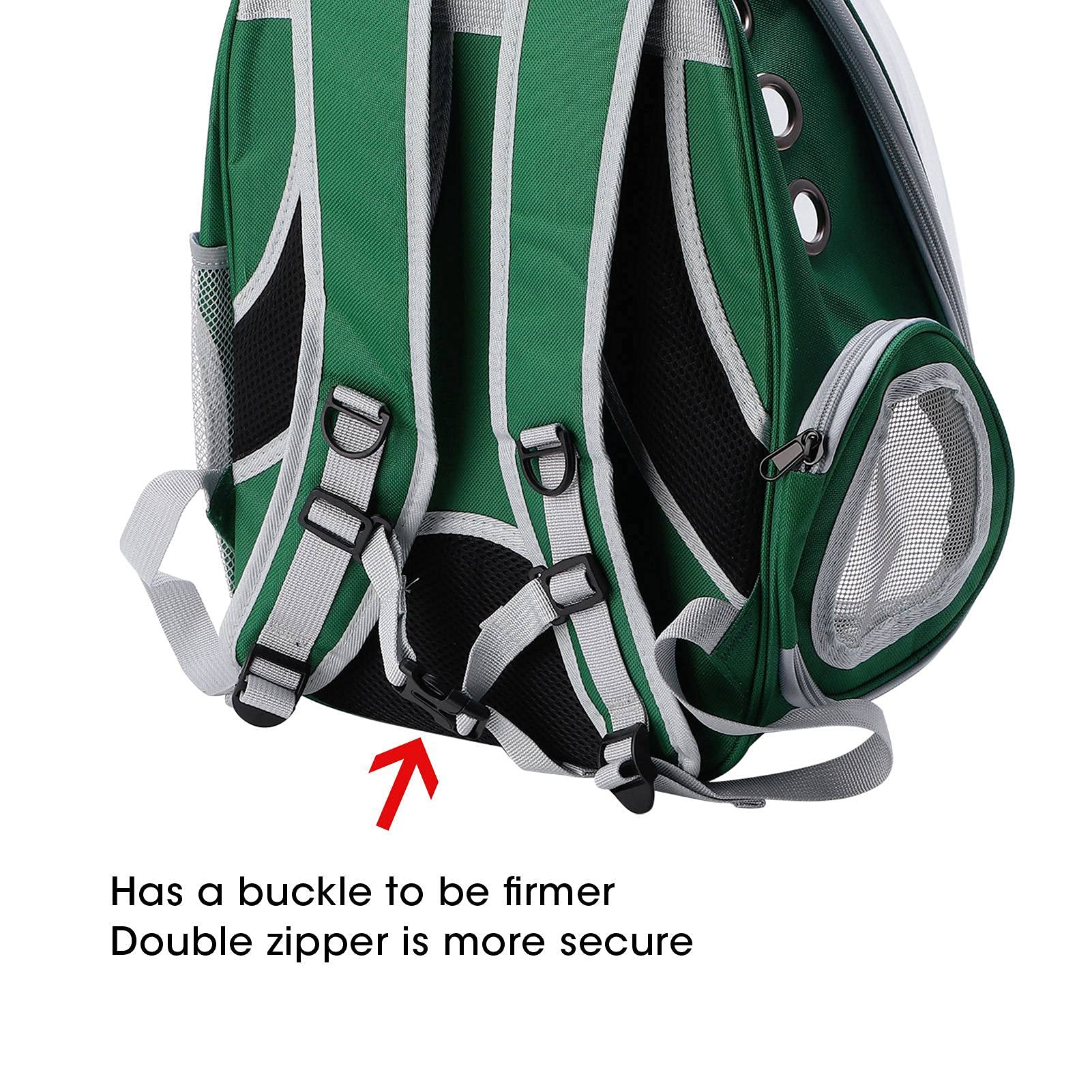 Mochila de Burbujas de Mascotas Transparentes de la Mochila para Gatos para Perros y Gatos pequeños (Versión actualizada Verde)