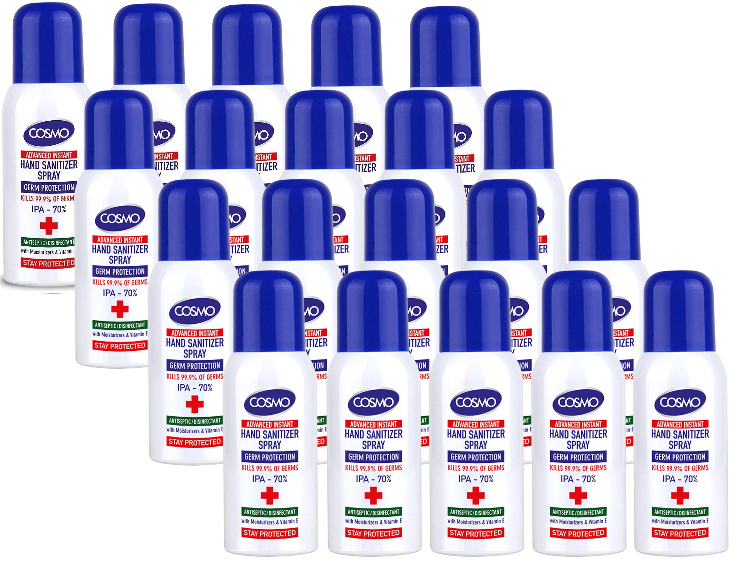 Advanced Instant Hand Sanitizer Spray 100ML PACK OF 20, IPA 70%, Moisturizers, Vitamin E