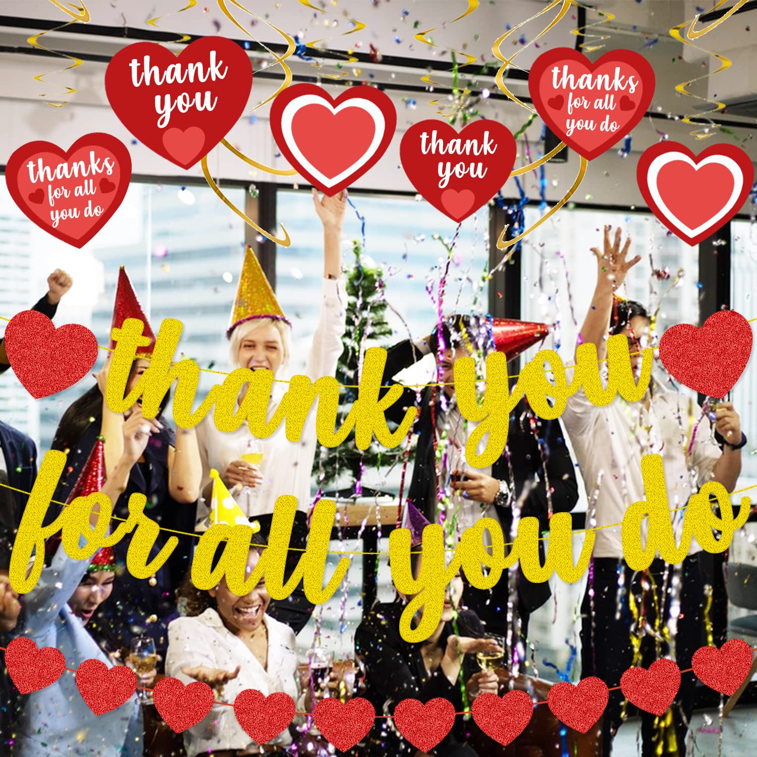 Snapklik.com : Thank You For All You Do Banner, Gold Glitter Thank You ...