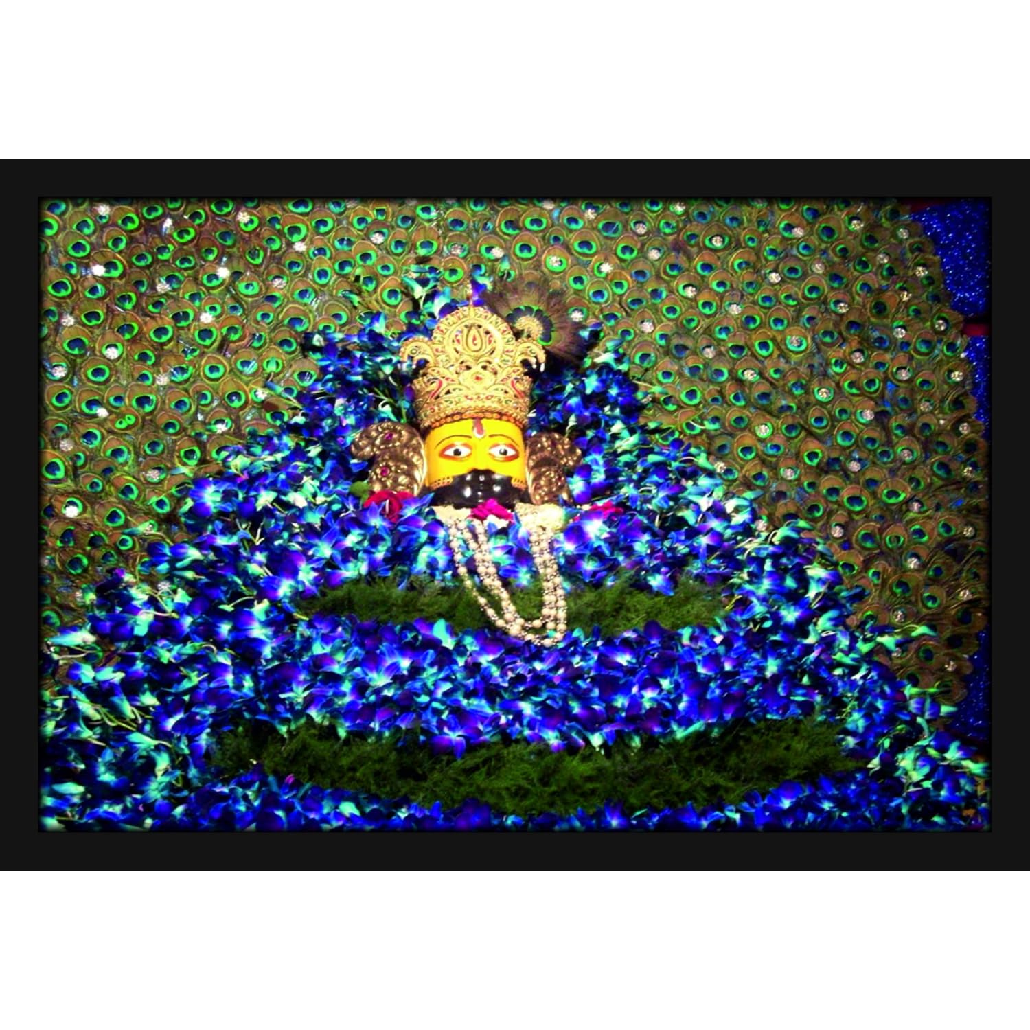 Mad Masters Khatu Shyam Sikar Rajasthan Painting Hanging Photo Frame Decorative Item for Living Room, Bedroom, Home Decor and Wall Decoration (MM 11055, 8x12 Inch, Paper, With Plexi Glass)