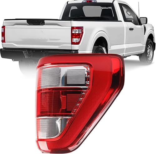 Dasbecan Luz trasera del lado del pasajero derecho sin bombilla compatible con Ford F150 F-150 XL 2021 2022, sustituye a la carcasa de la luz