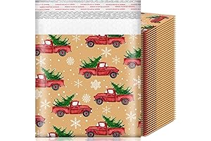 Tenceur 50 Pcs Christmas Poly Bubble Mailers