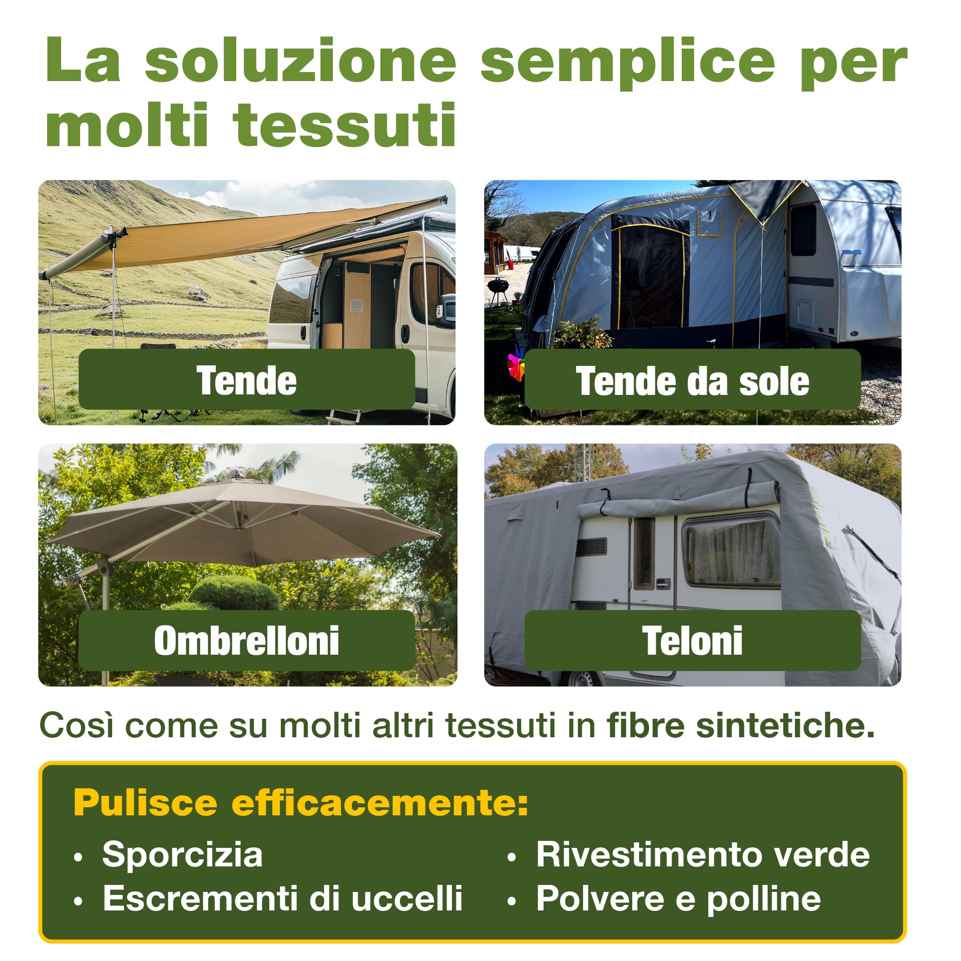 Bio-chem - Detergente per tende da sole, capottine e tetti di tenda 2 x 0,5L - Prodotto per il lavaggio di teli di tende da sole, camper, caravan, tetti di auto - Prodotto tessile ecologico