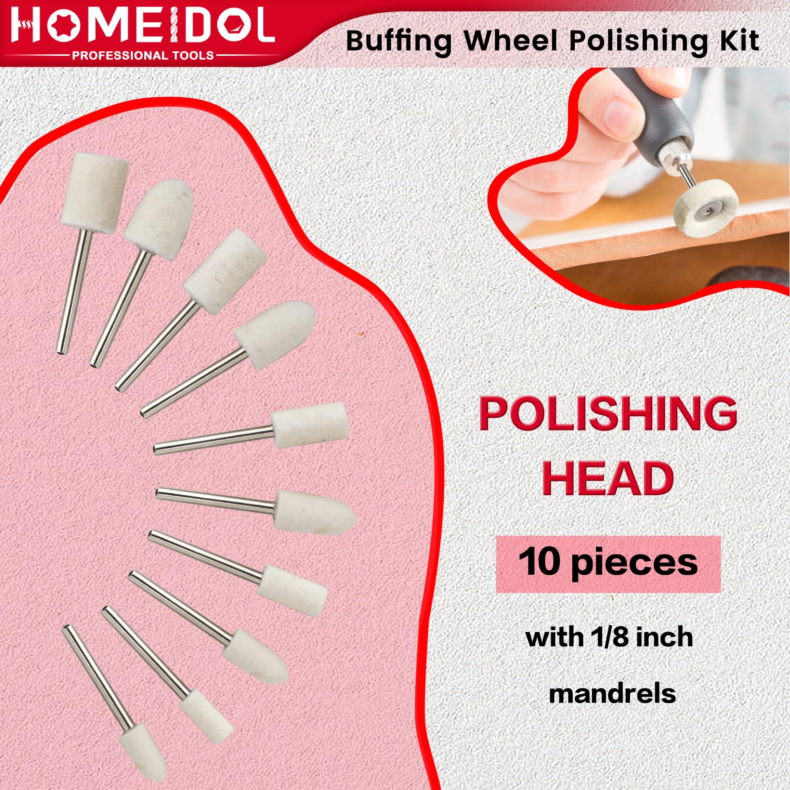 72-teiliges Polierset für Dremel-Polierscheiben mit Polierpaste | Polier-Bits für Rotationswerkzeug, Zubehör, Schleifscheiben, Schleifset für Metall, Holz, Uhren, Schmuck, Reinigung, 0,3 cm