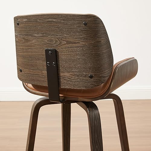 Miniatura 28 de Zouron Sillas de comedor giratorias, silla de escritorio moderna de mediados de siglo sin ruedas, silla de sala de estar de piel sintética con patas