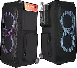 Capa protetora contra poeira e bolsa de viagem para JBL PartyBox Stage 320/Partybox 310 alto-falante portátil de festa (preto)