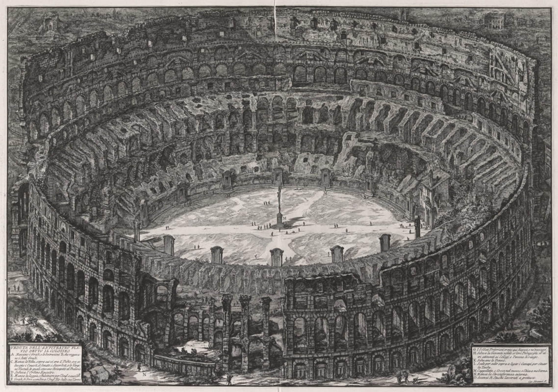 ARTXLXXBN Famous Painting Canvas Artwork Graffiti Print Veduta by Battista Piranesi Portrait Canvas Image for Home Decor 60x90cm