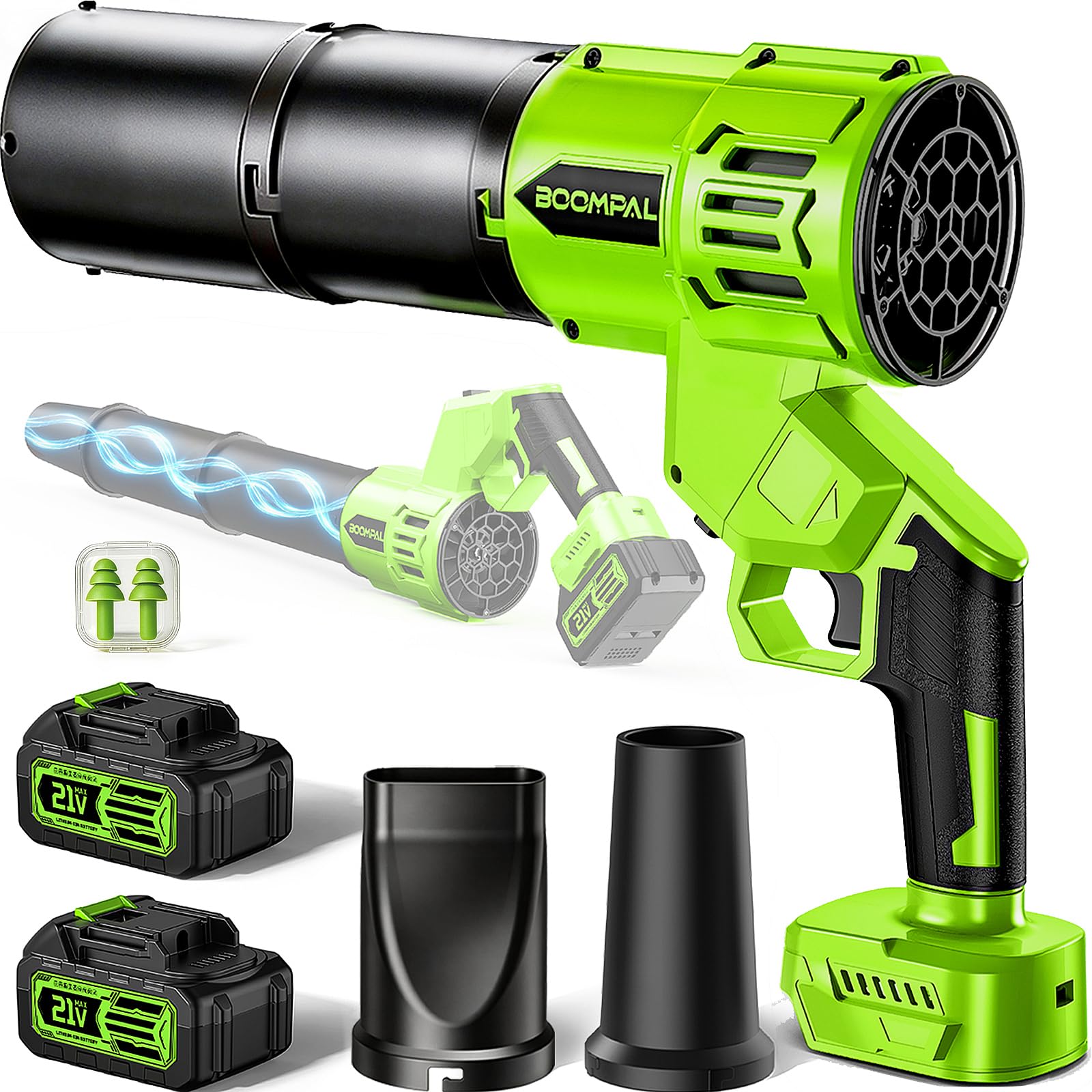 Leaf Blower Cordless with 2X Battery and Charger, Rotatable Handheld Blower