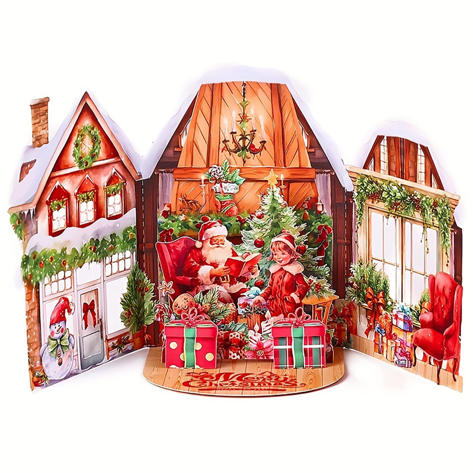 GREETING ART Biglietto Di Natale Pop-Up 3D Con Babbo Natale - Ideale Per Regali In Denaro O Buoni Regalo