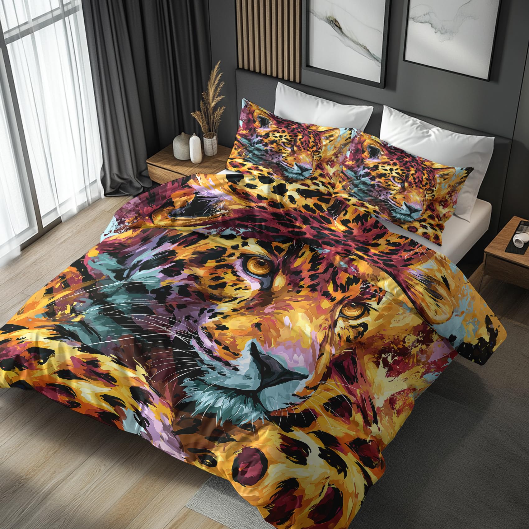 NOGAWA Leopard Super King Duvet Cover Sets, Decor, 260 x 220