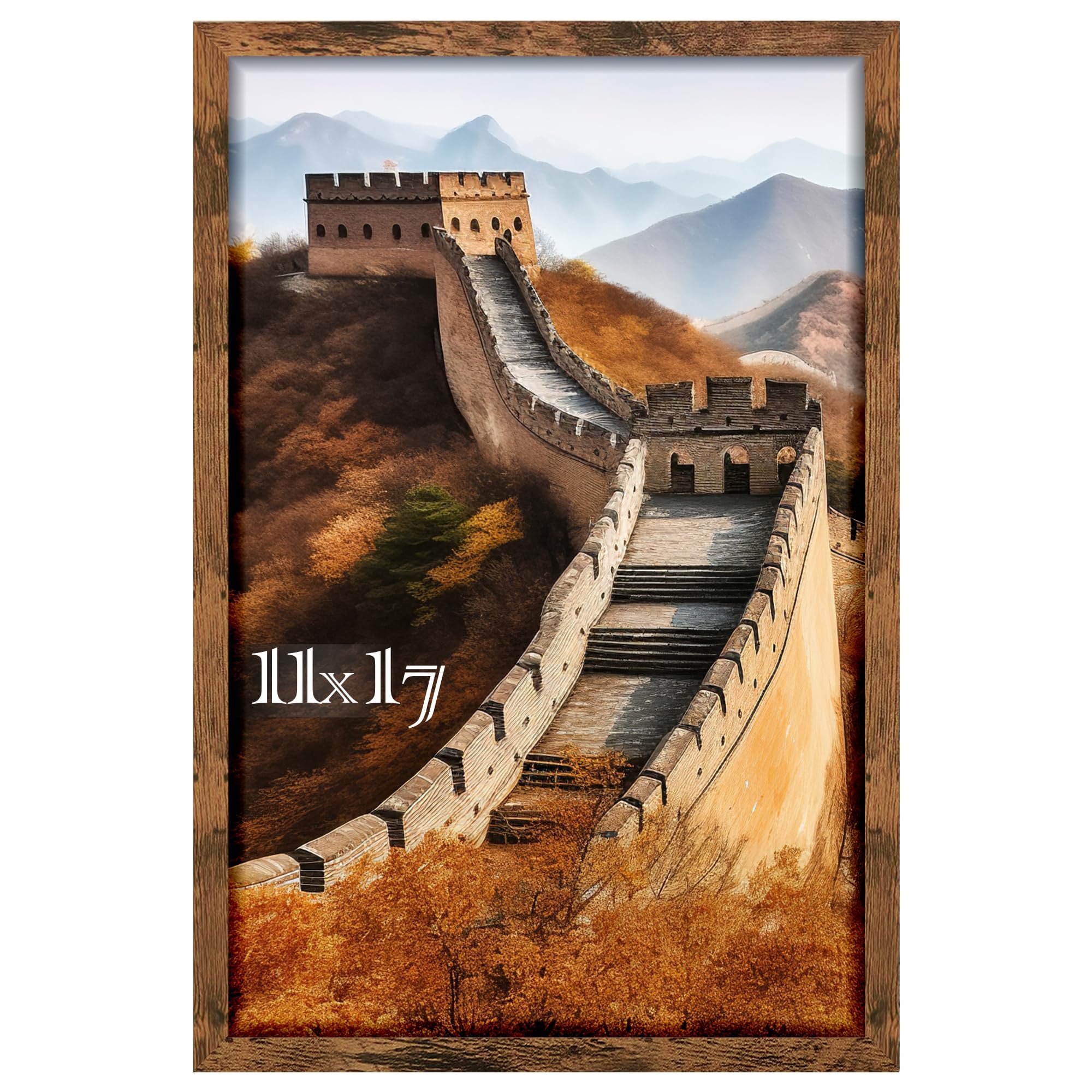 Photo 1 of Picrit 11x17 Picture Frame, Photo Frame for Wall Mounting Display, Brown