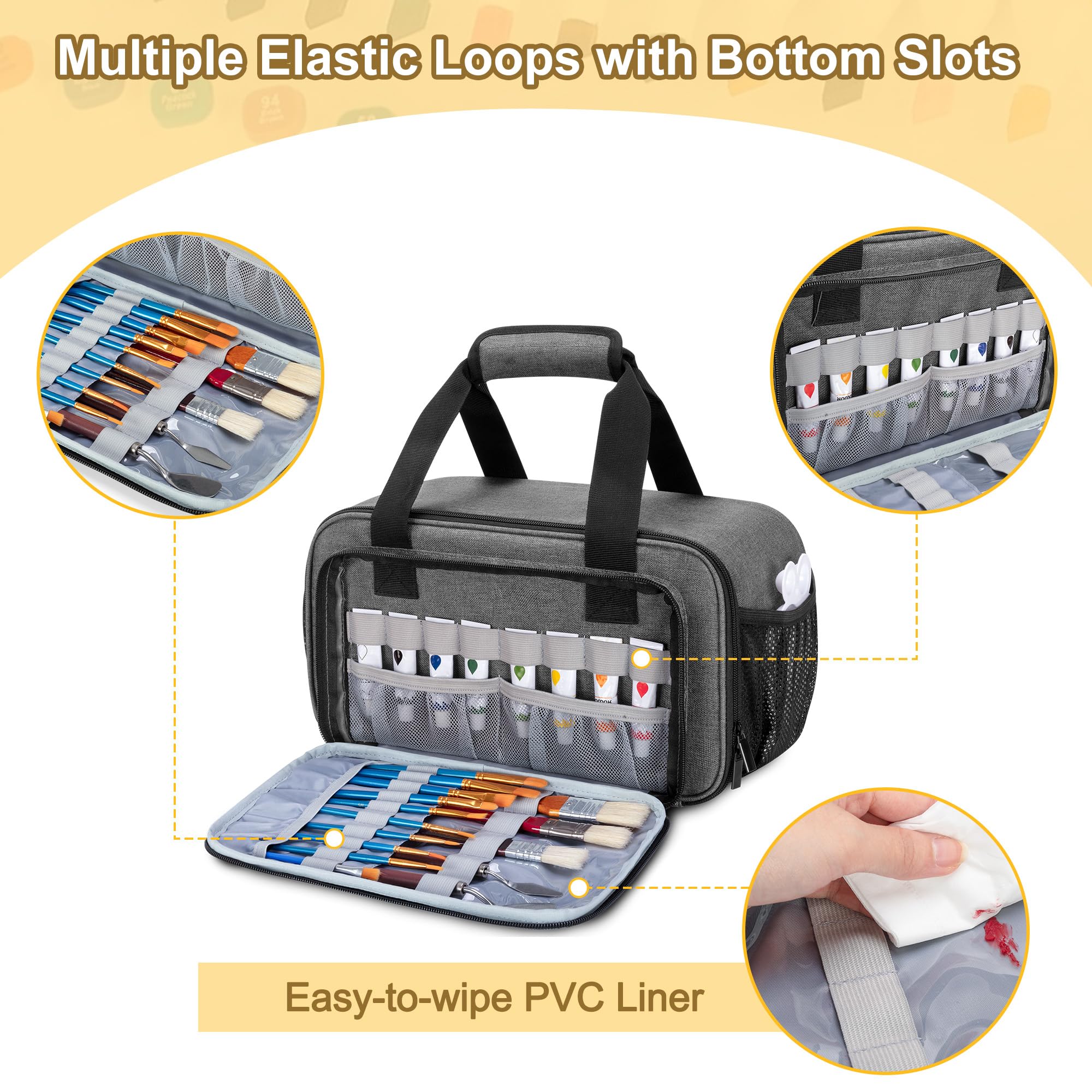Case Organizer for up to 216 Markers, Large Bag With Carrying Handle, Holder (Length up to 5.1
