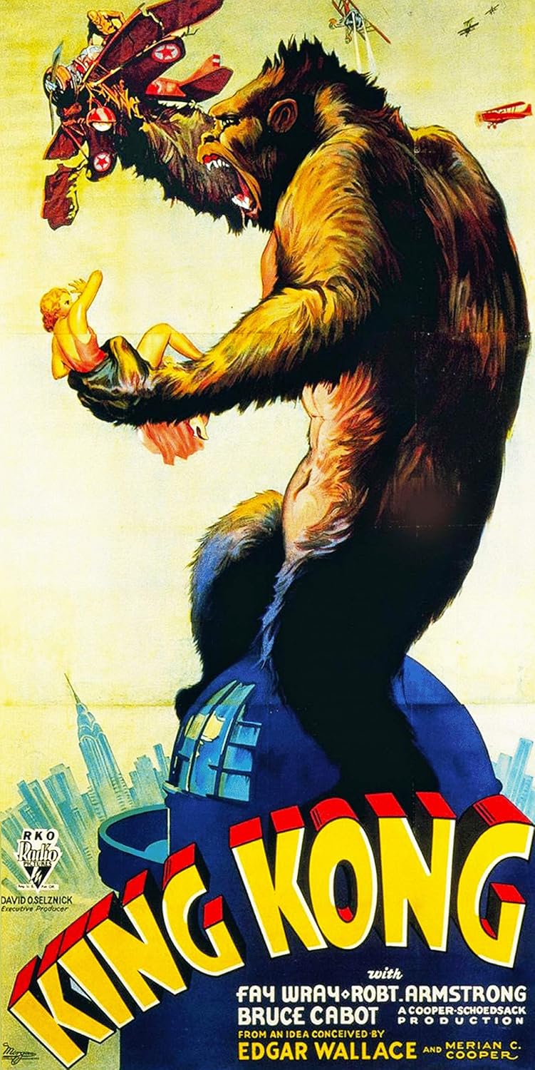 Colorful Wooden Jigsaw Puzzle for Adults - King Kong (Vintage Movie Poster Puzzle) - 516 Pieces. Made in The USA by Nautilus Puzzles