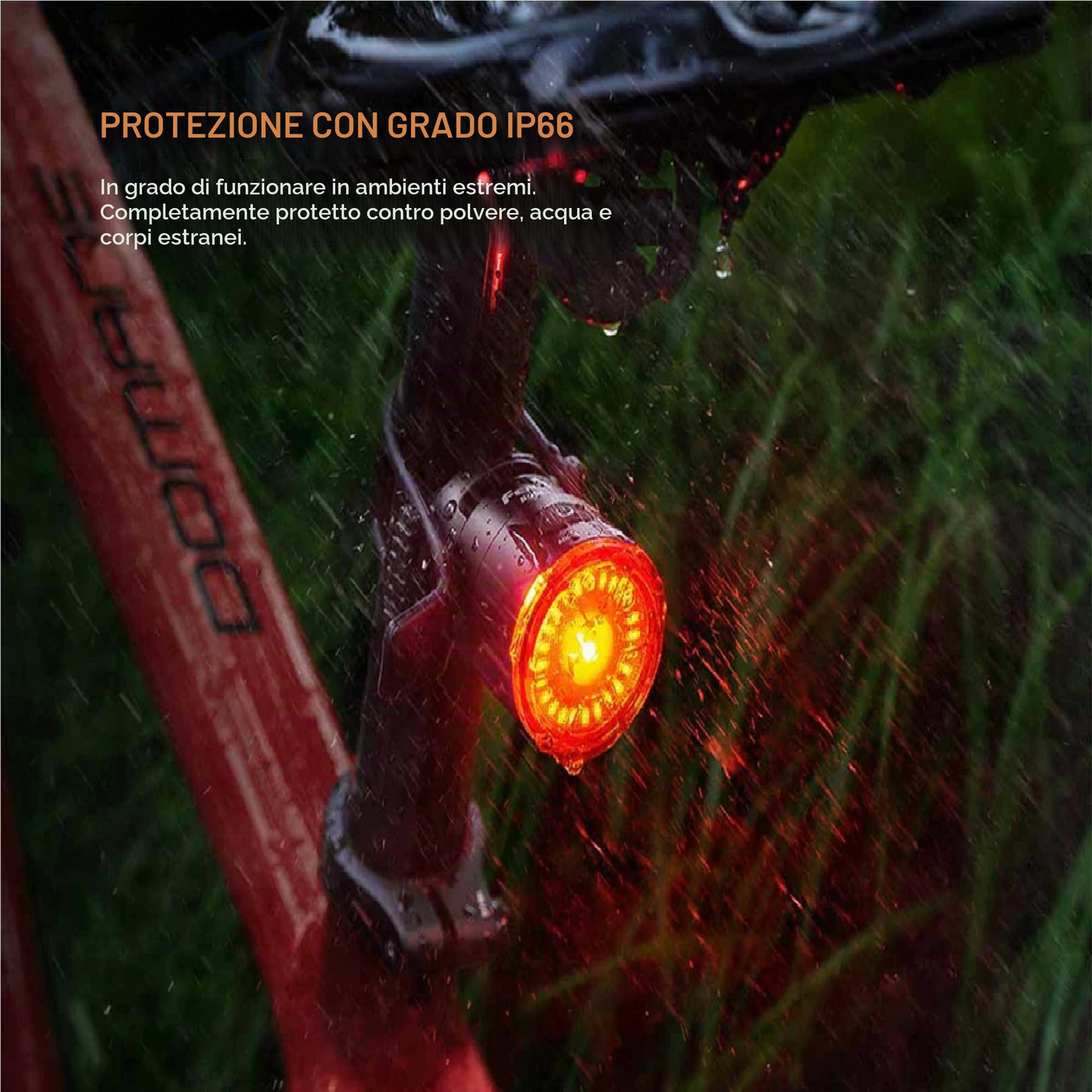 Fenix BC06R - Luce posteriore ricaricabile per bicicletta, 30 lumen, 100 m, 24,5 ore massime, bassa e alta potenza con più modalità di allarme, funzione frenata 90 lumen, IP66