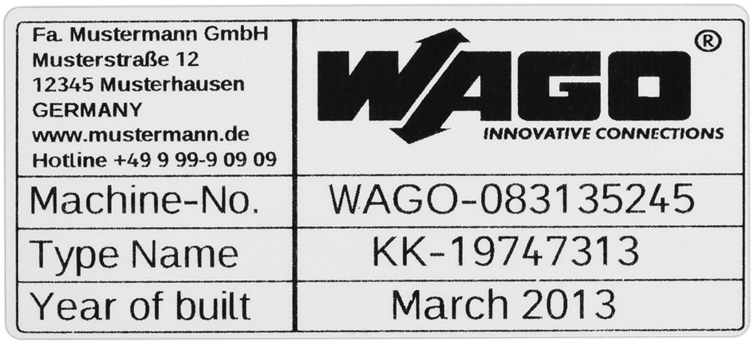 WAGO 210-804 - Etiquetas para impresora de transferencia térmica (99 x 44 mm, 500 unidades), color plateado