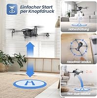 DEERC D70 Összecsukható Drón 720P Kamerával - Gyerekeknek és Kezdőknek, Hosszú Repülési Idő, Mobiltelefon Irányítás, 360° Forgás, Beltéri Ha 5