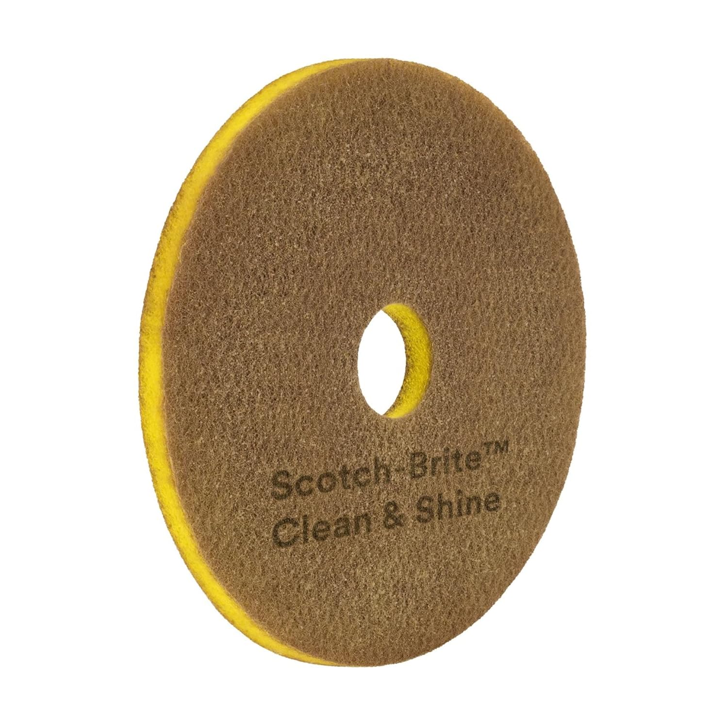 Scotch-Brite™ Clean & Shine Floor Pads, 13", Yellow/Gold, Case of 5