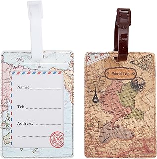 NICENEEDED Valigia in Pelle PU Premium da 2 Pezzo, Etichetta per Bagagli con Copertura Integrale per La Protezione della Privacy, Etichette per Bagagli Assortite Personalizzate per Set di Valigie