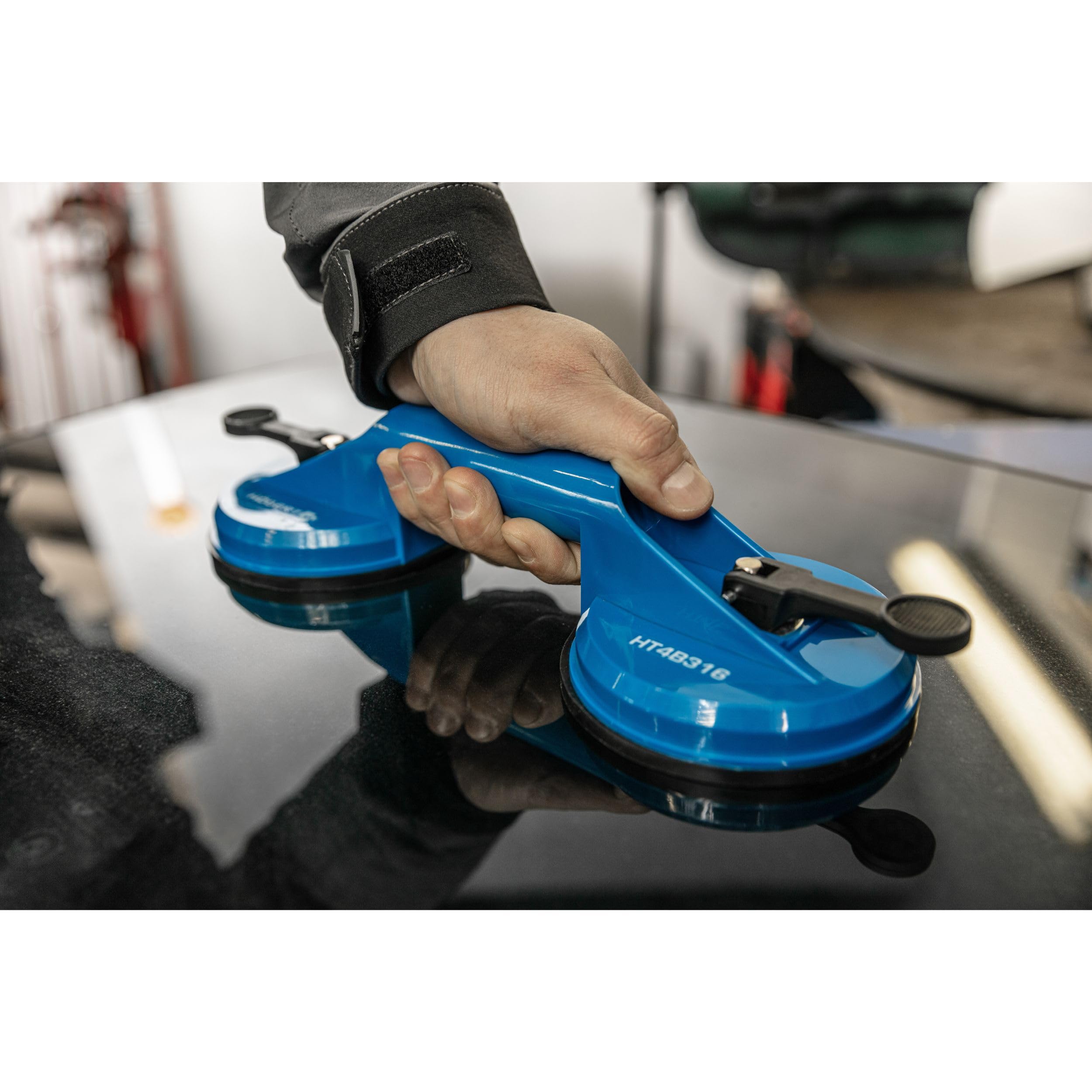Högert Technik Elevador de succión resistente Doble ventosa 80 kg