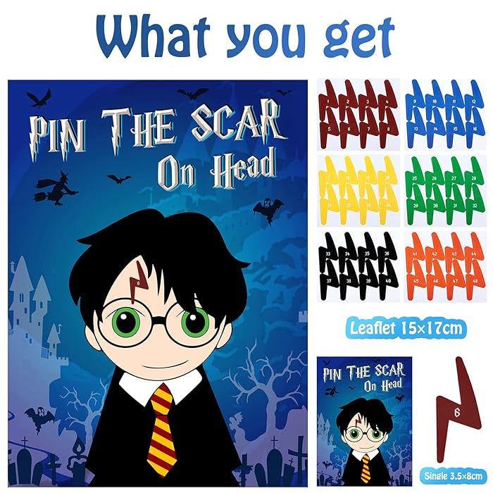 Buy Lidmada Pin The Scar On Harry Game for Wizard Potter Theme Party ...