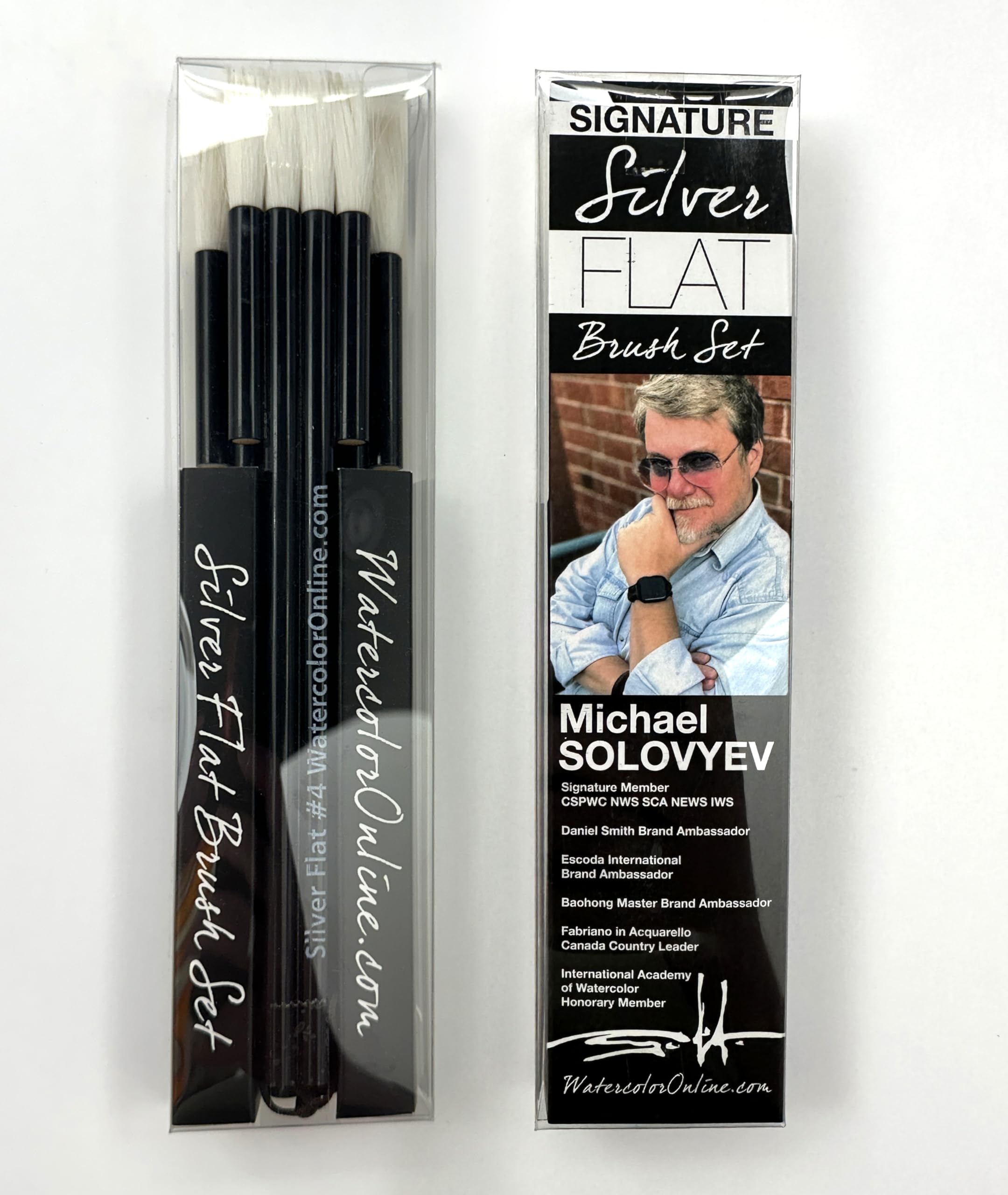 Michael Solovyev Signature Silver Flat Watercolor Brush Set-2