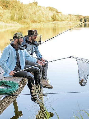 Miniatura 7 de 4 piezas de malla para cabeza de mosquito, gorra de mosquito, cubierta facial con cremallera, plegable, protección contra moscas, sombrero de red