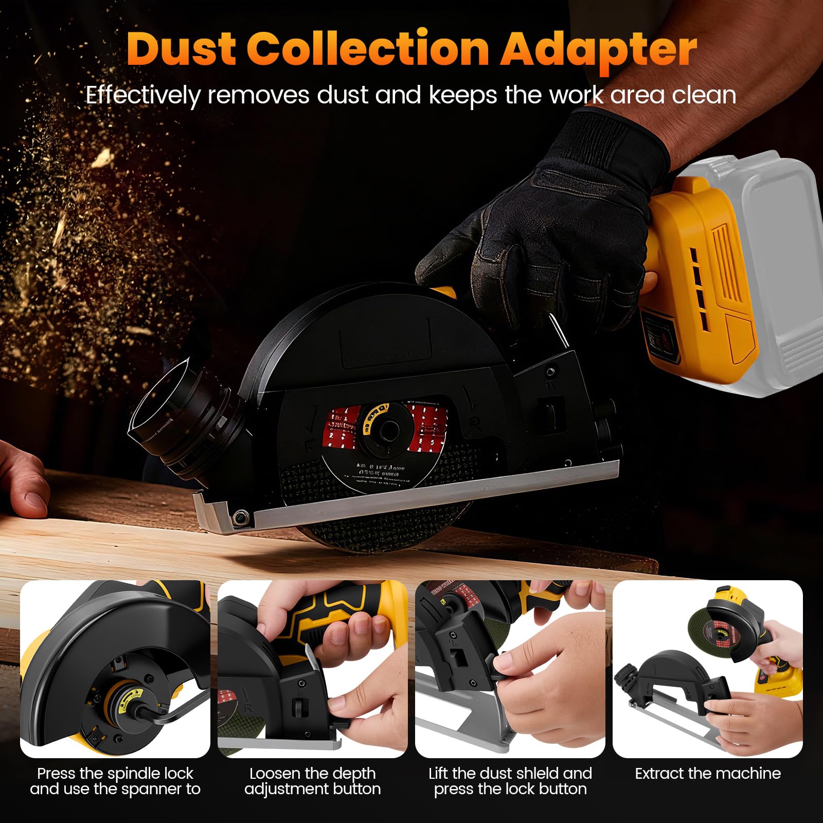 Mini sega circolare senza fili compatibile con batteria Dewalt da 20 V, seghe elettriche da 12000 giri/min con motore brushless, piccola sega circolare da 10,2 cm, profondità di taglio 20 mm, per