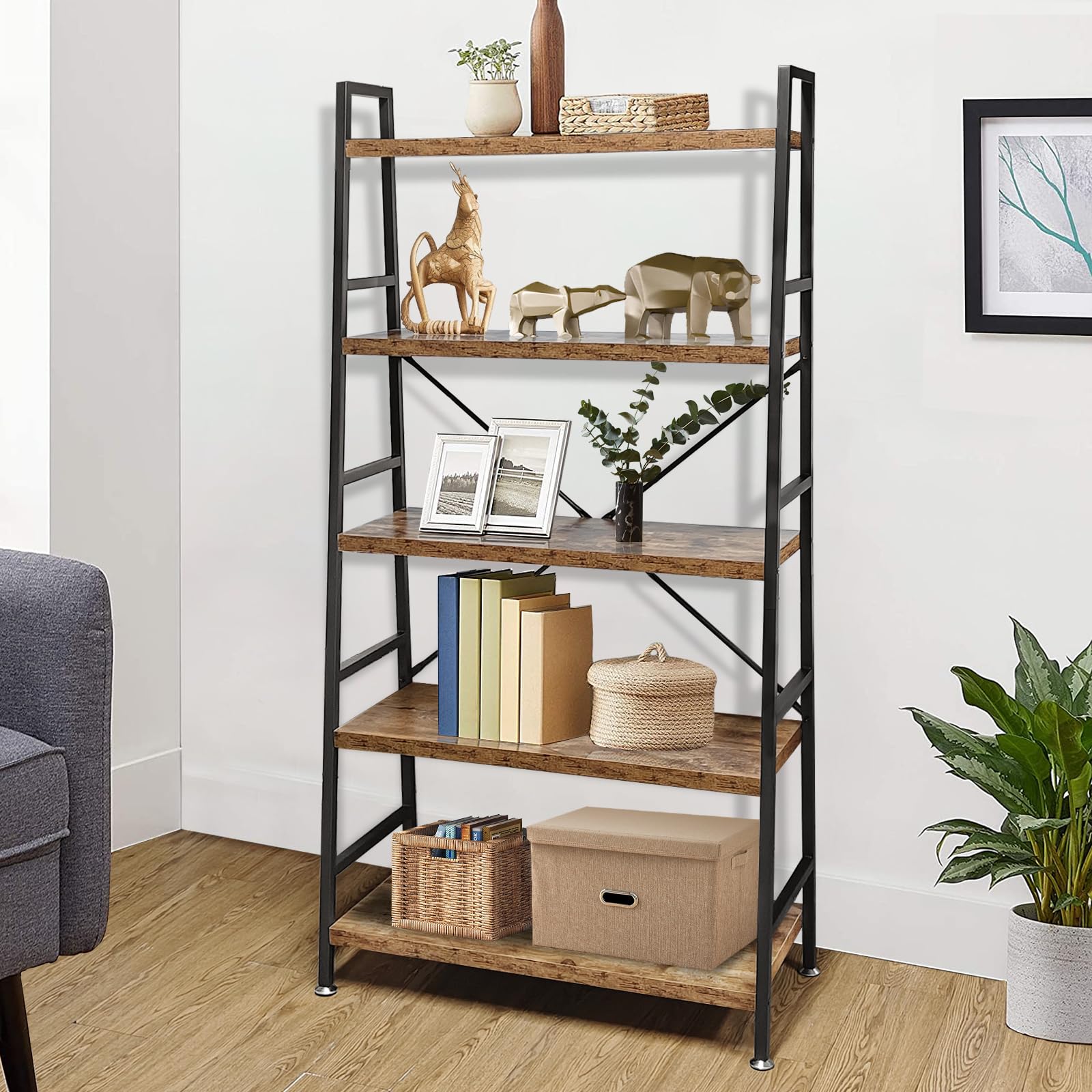TooCust 5-Tier Ladder Bookshelf