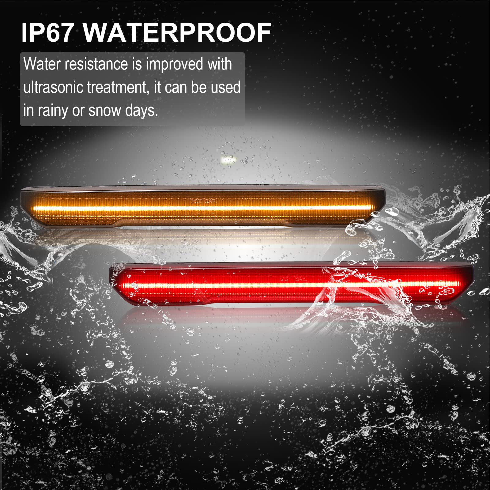 Amber LED Side Marker Lights For Sierra 2500HD/3500HD 2020-2024 - DOT Certified, Plug & Play Replacement