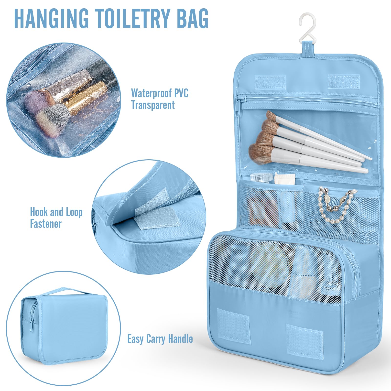 Veken 8 Set Packing Cubes for Travel Essentials,Anti-Wrinkle Buckled Suitcase Organizer for Shoe & Toiletry Bag,Carry On Luggage Bag with 99+ Count Mesh Holes for Airplane & College Dorm Accessories view 3