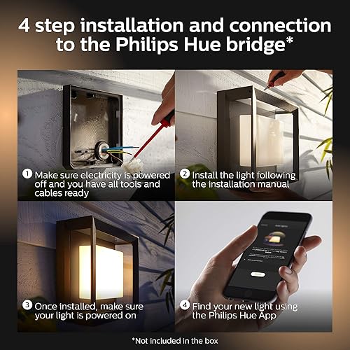 Vista 6 de Philips Hue Econic Smart - Farol de pared para exteriores, a color y blanco, 1743830V7, 15watts