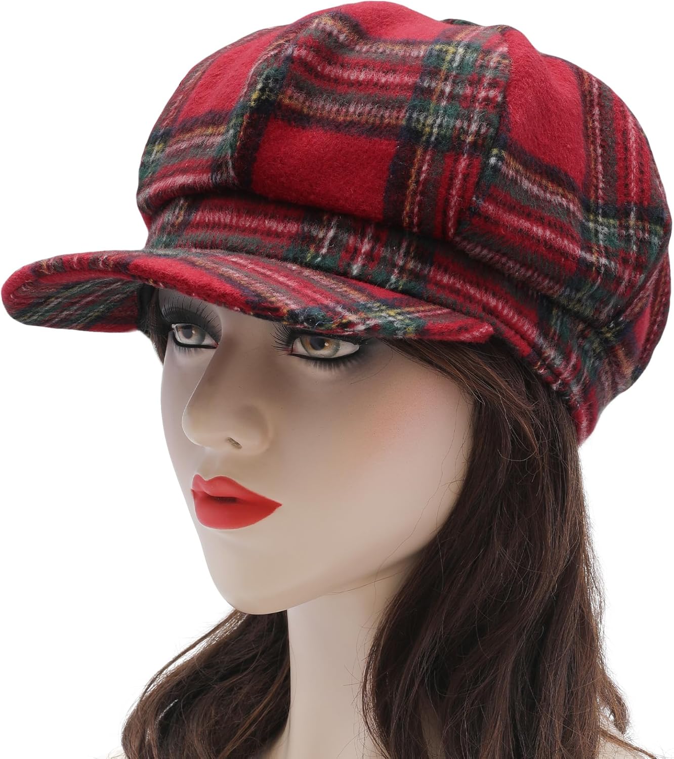 ZLYC Womens Classic Newsboy Caps Visor 8 Panel Gatsby Cabbie Hat - Image 2