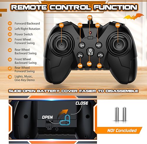 Miniatura 7 de Auto de control remoto, 2.4Ghz 8WD Rc Stunt Car con demostración automática, giros de 360, música y luces LED, autos de control remoto para niños 4