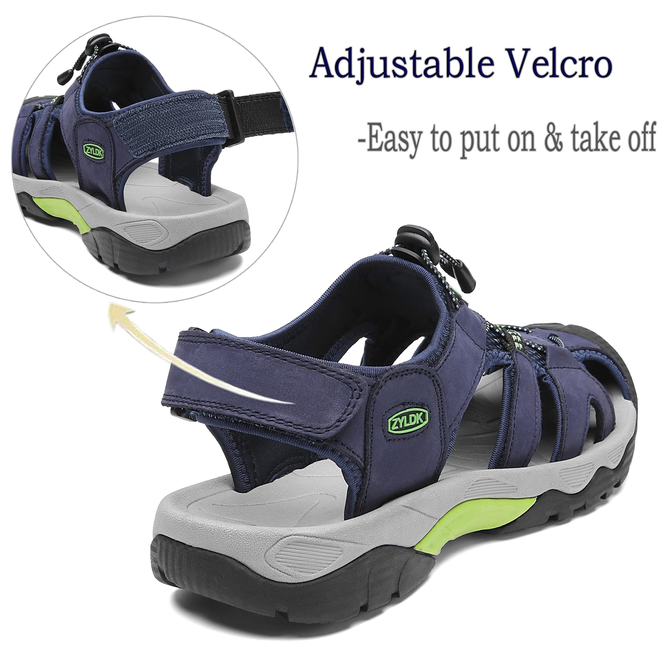 Sandali Sportivi Scarpe Estivi da Spiaggia per Uomo all'aperto Trekking Traspirante da Pescatore in Pelle Sandalo Acqua
