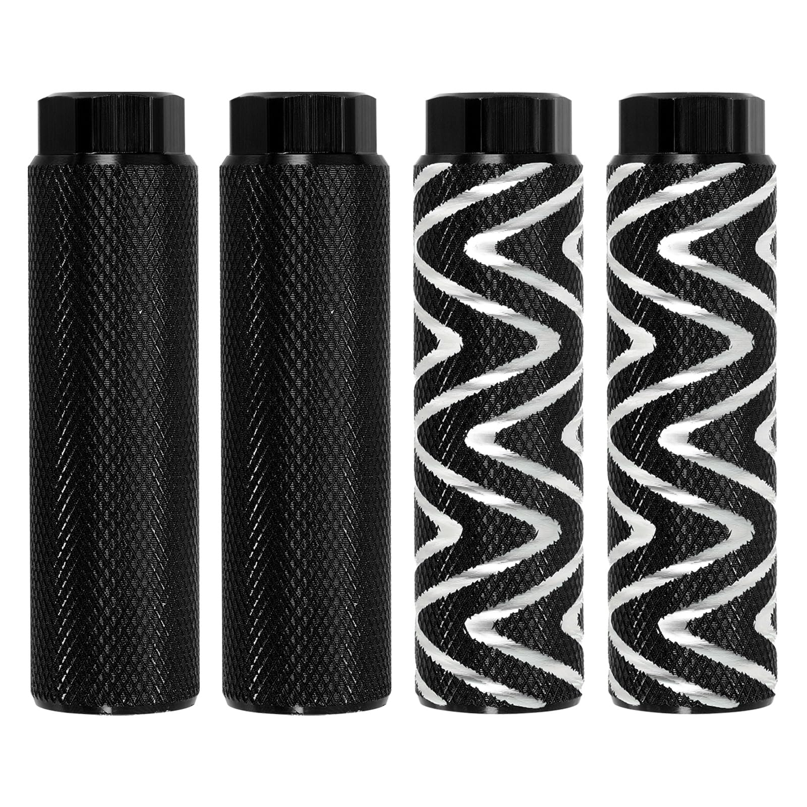 YELARXI Aluminum Alloy Bike Pegs, Anti-Skid Lead Foot Bicycle Rear Axle Pegs S28-08 Lightweight 3/8 Inch Axles & 4 Pcs & Black- Fit for (Mountain Bike Cycling Rear Stunt Peg Fit)