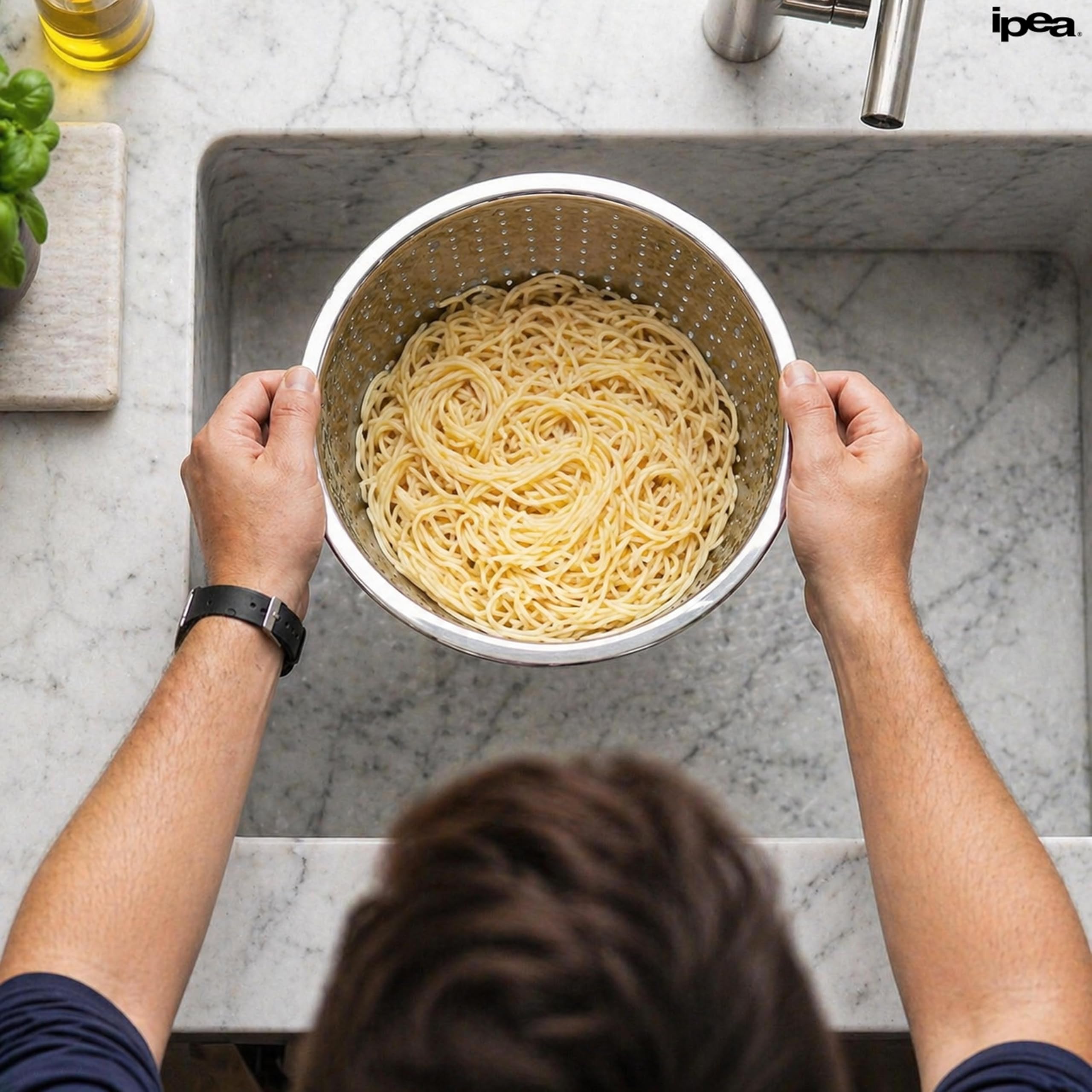 Scolapasta 24 cm Acciaio Inox Professionale - Colapasta per Pasta e Verdura - Lavastoviglie