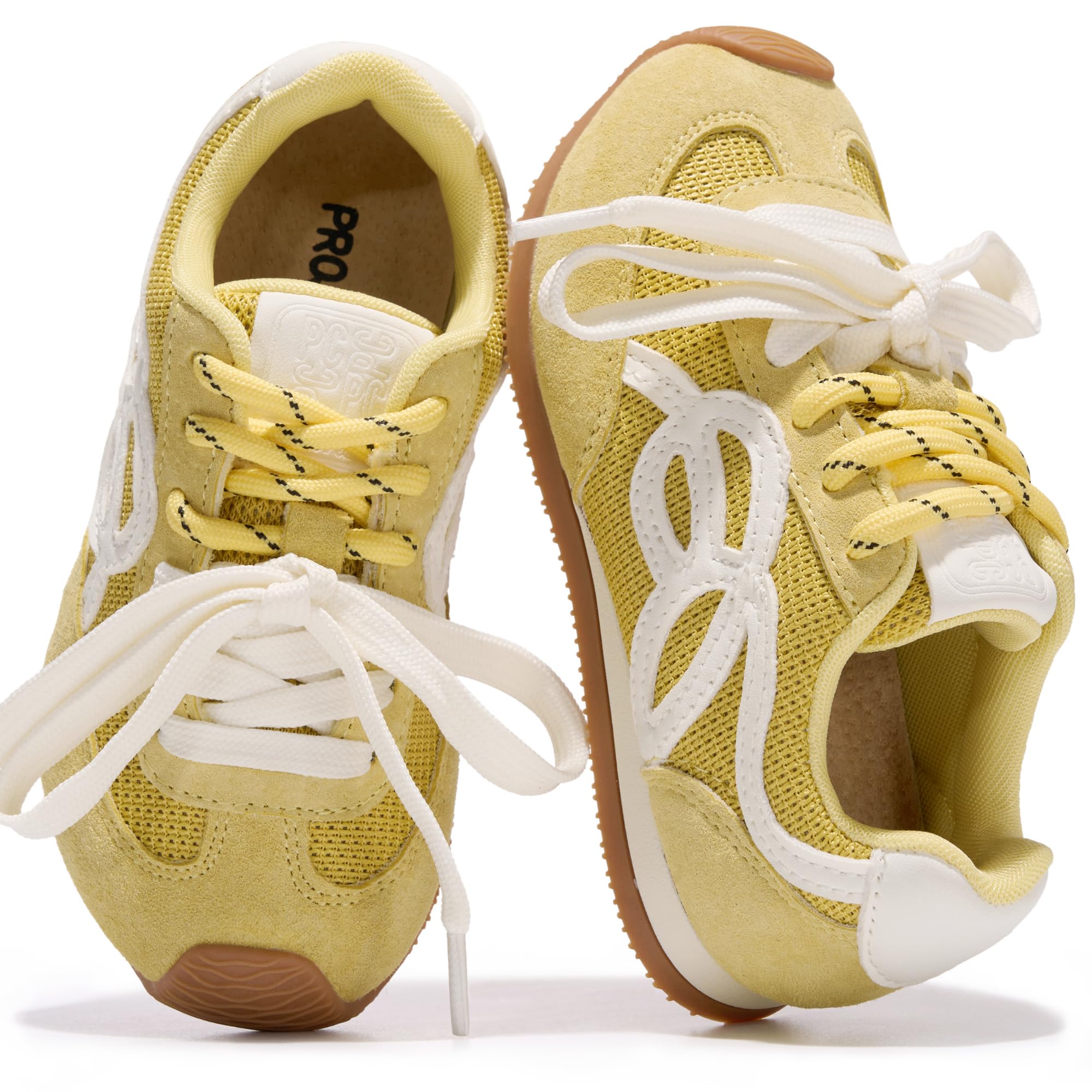 Project Cloud Little Lowy yellow girls sneakers with memory foam