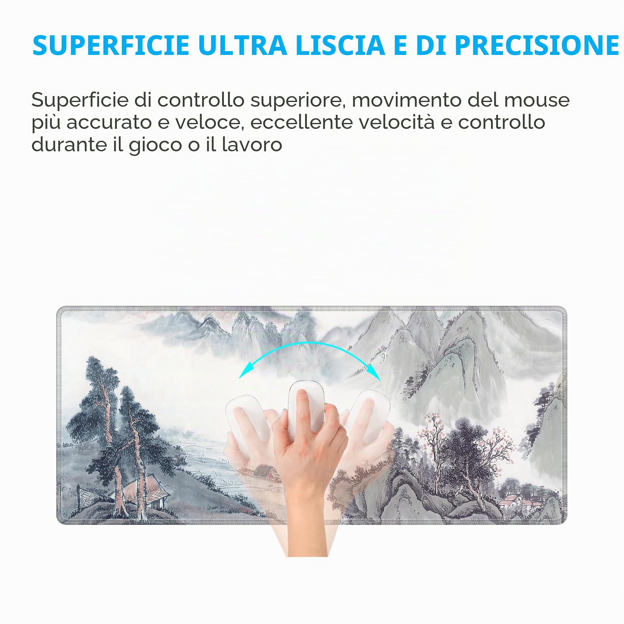 LL-COEUR XXL Paesaggio Tappetino per Mouse Pad Gaming Computer Scrivania Desk Mat (700 x 300 x 3 mm, Paesaggio 1)